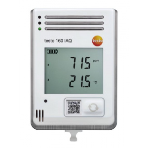 testo 160 IAQ – WiFi data logger with display and integrated sensors for temperature, humidity, CO2 and atmospheric pressure